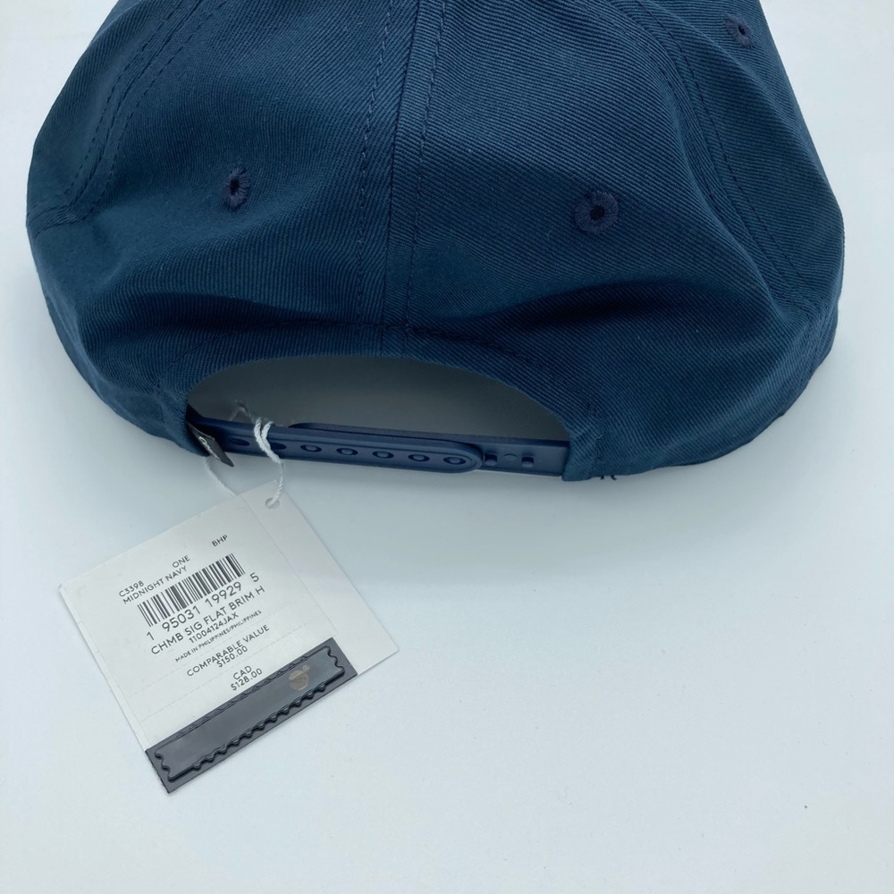 NWT COACH CHAMBRAY NAVY BLUE FLAT BRIM HAT - Picture 9 of 12